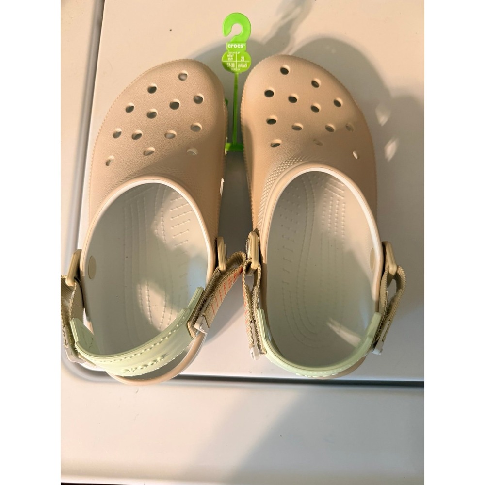 Crocs Classic All-Terrain Clog Women 7 Men 5 Bone NWT Adjustable Strap 211287